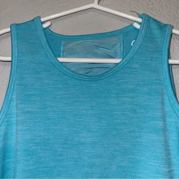 Kid's Vibrant Aqua Sleeveless Athletic Tank Top - Picture 3 of 8